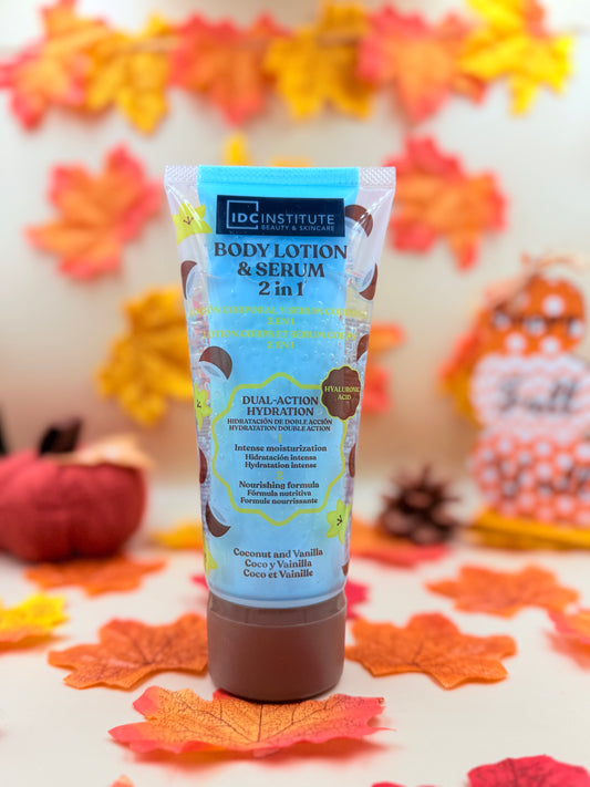 Lotion et sérum pour le corps 2 en 1 « Noix de coco et vanille » (Idc Institute) 75ml et 75ml