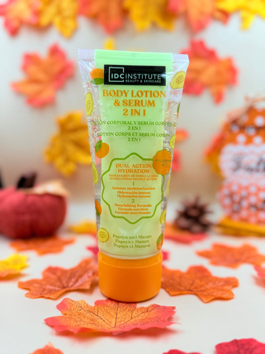 Lotion et sérum pour le corps 2 en 1 « Papaye et mangue  » (Idc Institute) 75ml et 75ml