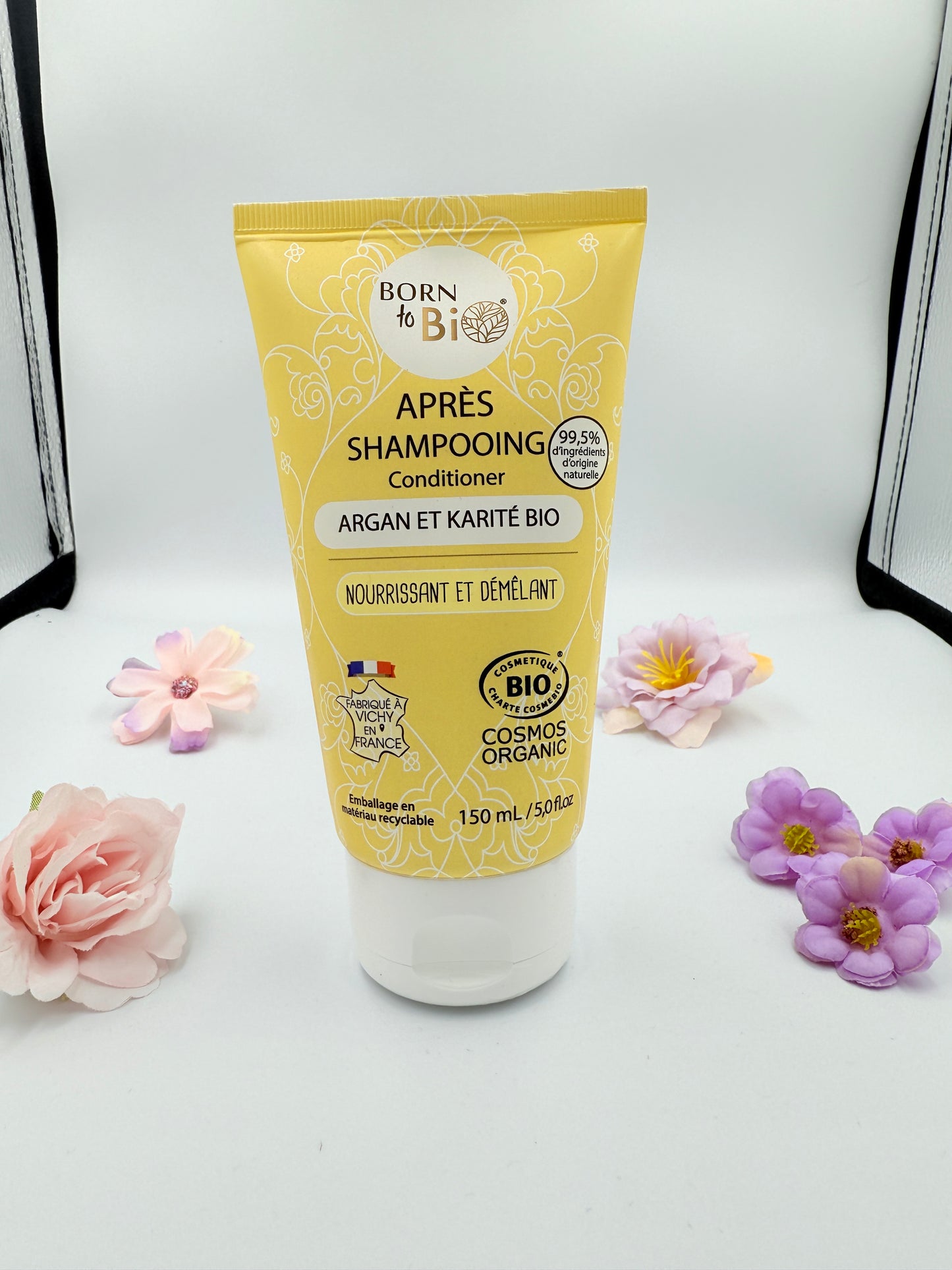 Après-Shampoing nourrissant et démêlant - Born to bio - "Argan et karité bio" (200 ml)