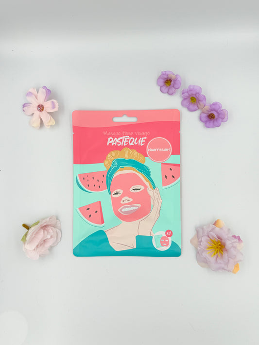 Masque Visage en tissus - Pastèque - FRENCH TENDANCE