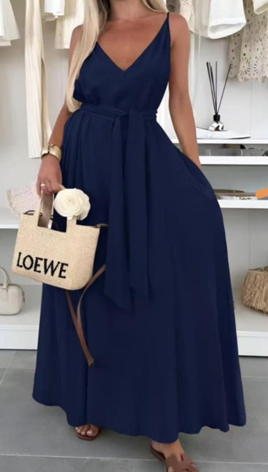 Robe longue bleu marine