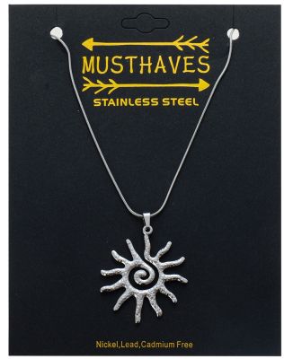 Collier soleil argenté acier inoxydable ☀️