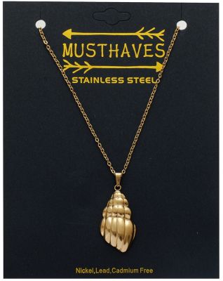 Collier or coquillage acier inoxydable 🐚