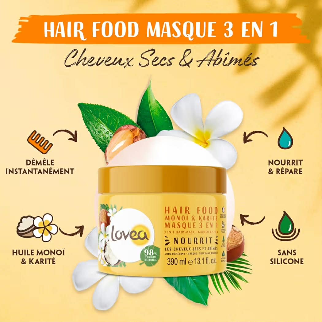 Masque 3 en 1 monoi & karité - LOVEA (390ml)
