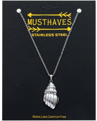 Collier argenté coquillage acier inoxydable 🐚