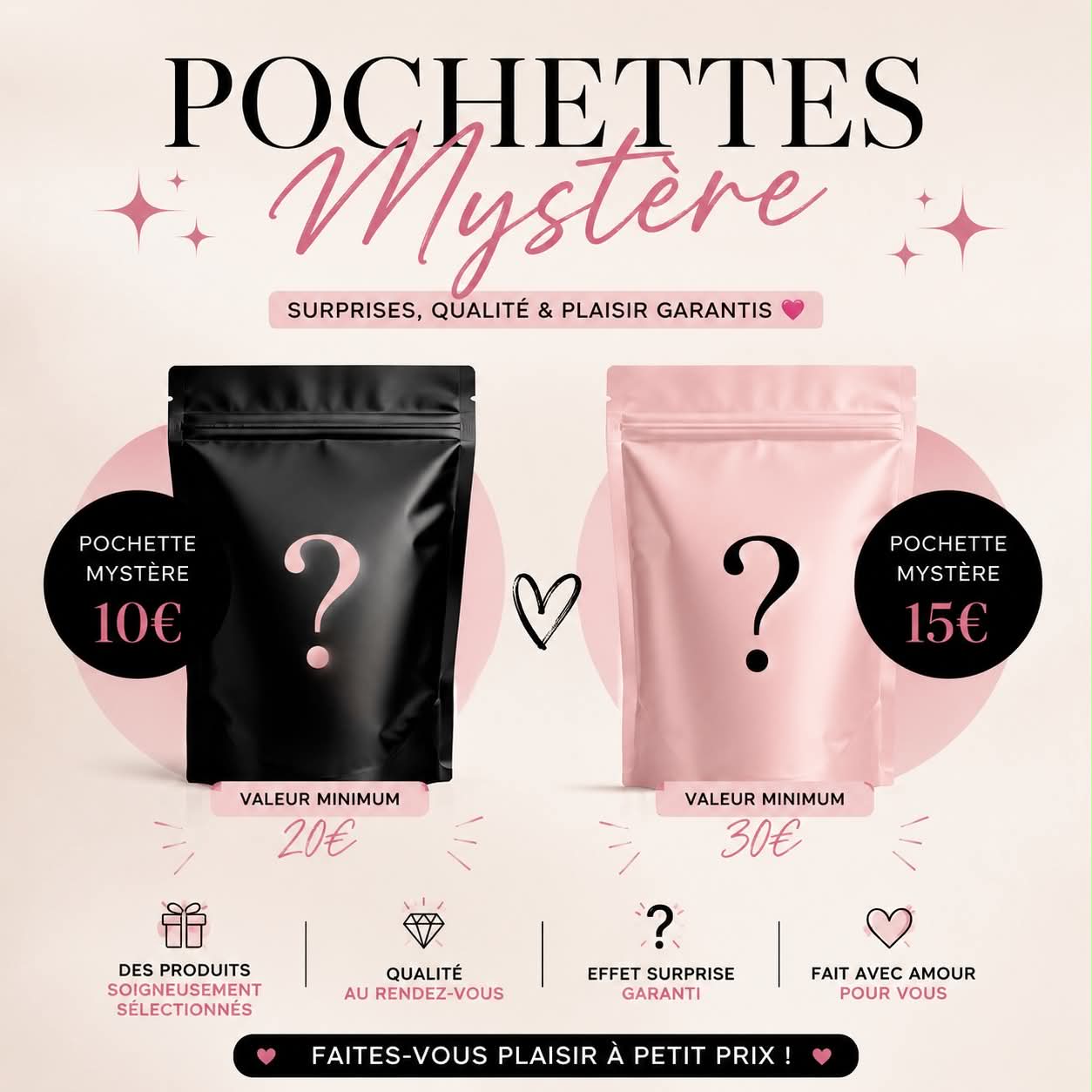 Pochettes mystère – 10€  ✨